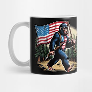 Bigfoot 4th of July American USA Flag Patriotic Kids Mug